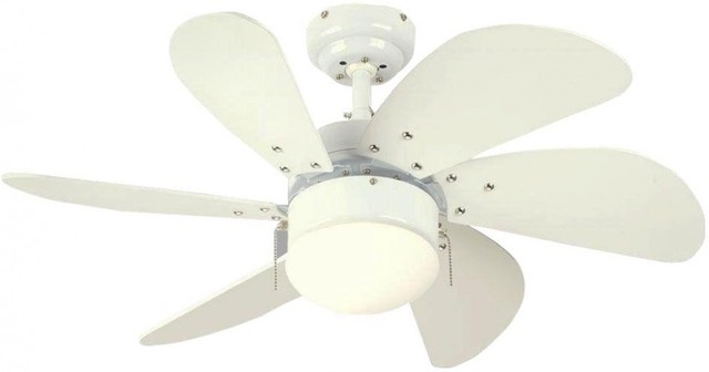 Mainstays 30 Hugger Ceiling Fan White Painted Finish 6 Blade 3
