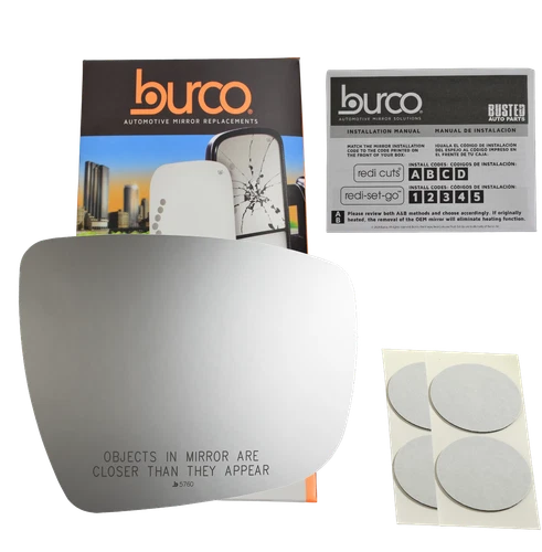 Burco 5760 Passenger Mirror Glass No Rear Mount For 2017-2021 Nissan Rogue Sport