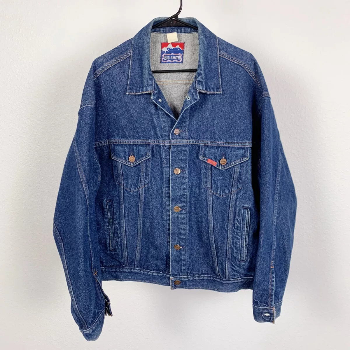 Vintage Big Smith Button Trucker Jean Denim Jacket Large XL eBay
