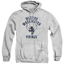 WWU Adult Pullover Hoodie Vikings Logo, Athletic Heather, S-3XL