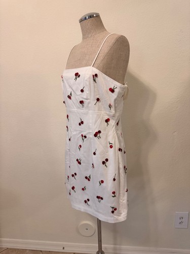 NWT Anthropologie Maeve The Brynne 3D Cherry Spaghetti Strap Dress Size 12 - Picture 4 of 11