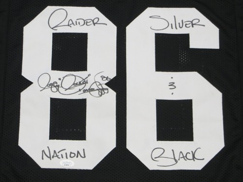 RAGHIB ROCKET ISMAIL RAIDERS SIGNED JERSEY w/RaiderNation Silver&Black JSA PROOF - Picture 3 of 6