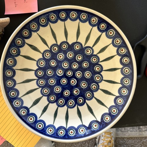Polish Pottery Dinner Plate 10.75" Royal Peacock Boleslawiec