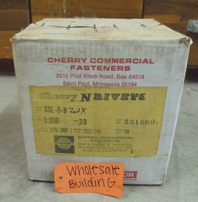 CHERRY COMMERCIAL FASTENERS N RIVETS SSL-6-8 Z.2X, 0.376 - 0.500'' GRIP, 3000 PCS