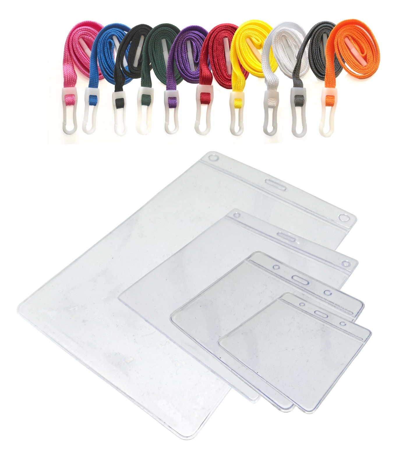 ID Badge Pocket Wallet Holder and Neck Strap Lanyard PICK A COLOUR