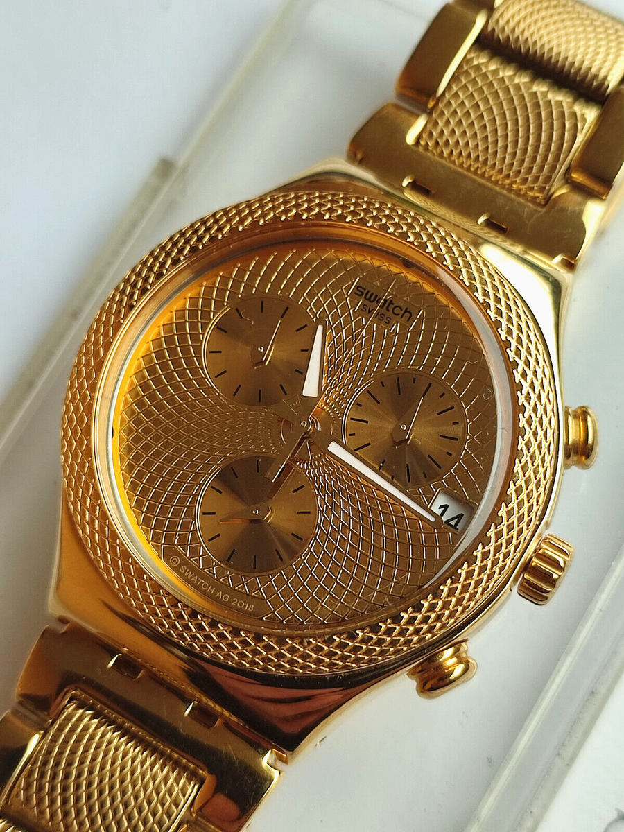 SWATCH+IRONY CHRONO+YCG420G GOLDY FULL+NEW/NEW
