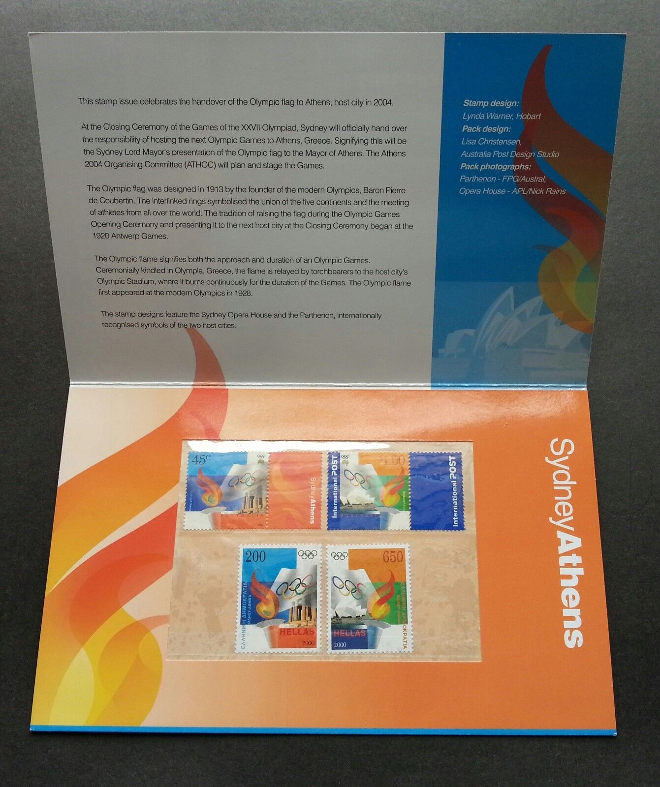 Australia Greece Joint Issue Athens Olympic Games 2000 Sport (p.pack) MNH