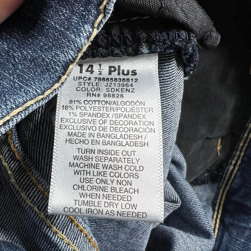 Pantalones de mezclilla Jordache Bootcut para niñas talla grande 14,5 azul bolsillos elásticos Foto 4 de 4