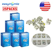 EASYINSMILE Dental Orthodontic MINI Brackets Metal Braces MBT/ROTH 022 25packs