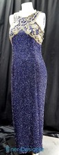 Brilliante Dress sheath bead lace formal sexy evening gown long maxi S NWD VTG