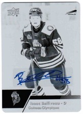 22/23 2022 UPPER DECK CHL ISAAC BELLIVEAU #81 BASE BLACK PRINTING PLATE AUTO 1/1
