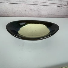 Pier 1 Ceramic Soap Dish Boho Blue Brown Glazed Hippy