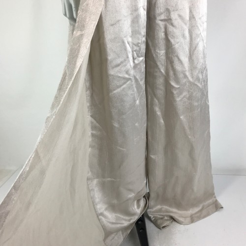 Zara Jumpsuit Beige Gold Size M 8 10 Wide Leg Belt Shimmery Cocktail Formal - Picture 6 of 14