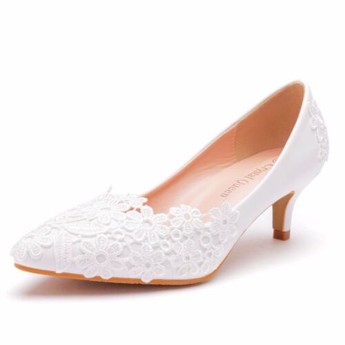 Zapatos de novia zapatos de encaje para novia boda zapatos de salón fiesta 5 cm tacón S81 inmediato- - Imagen 4 de 4