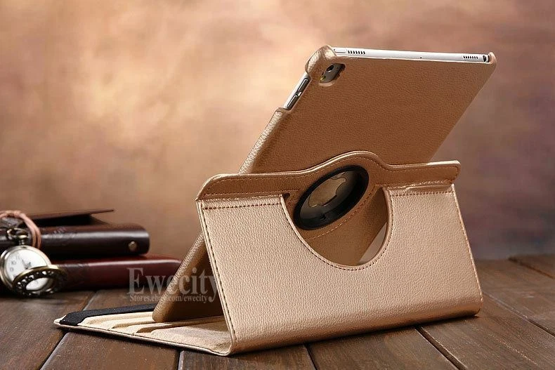Lujosa Funda Inteligente Bling Folio 360 Soporte Giratorio Cuero PU para Apple iPad Foto 3 de 4