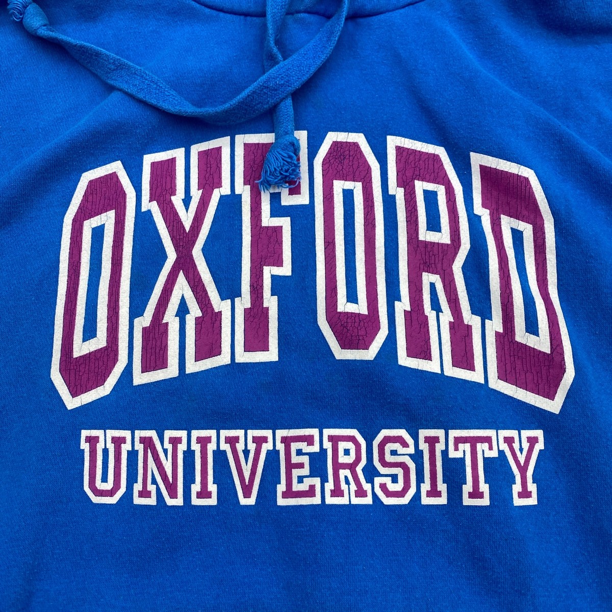 The Varsity Shop Hoodie Mens L Blue Drawstring Oxford