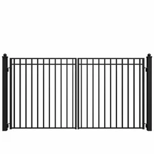 ALEKO Madrid Style Dual Steel Swing Driveway Gate 12 feet Black
