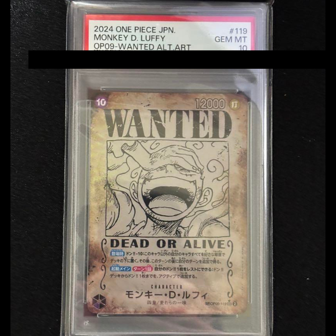 PSA 10 Japanese One Piece Monkey D. Luffy Wanted Poster OP05-119