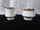 Noritake Contemporary Mediterranean Fine China Creamer Sugar Lid Gold Rim 2039