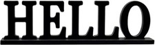 Wooden Hello Sign for Home Decor Freestanding Cutout Wooden Words Sign Decor