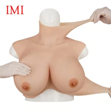 Realistic Bloodshot Silicone Breast Forms B-K Cup Breast Plates for Crossdresser