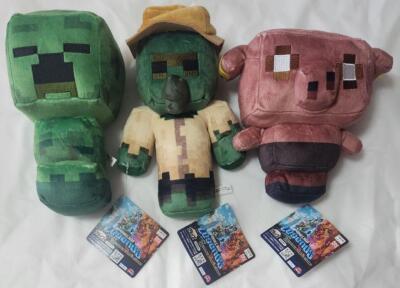 Minecraft Legends Plush doll Creeper & Piglin & Zombie Set of 3
