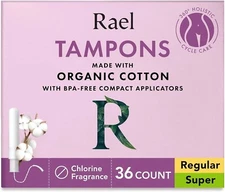 Rael Compact Tampons made with Organic Cotton Value Pack (36 Count, Bundle)