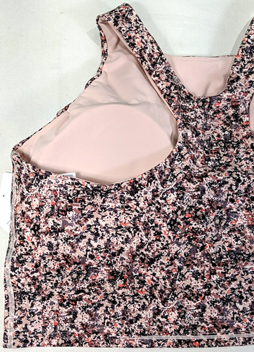 ATHLETA Womens Plus Workout Crop Top sz 2X Pink Splatter Slvlss Built-In-Bra NWT - Picture 7 of 17