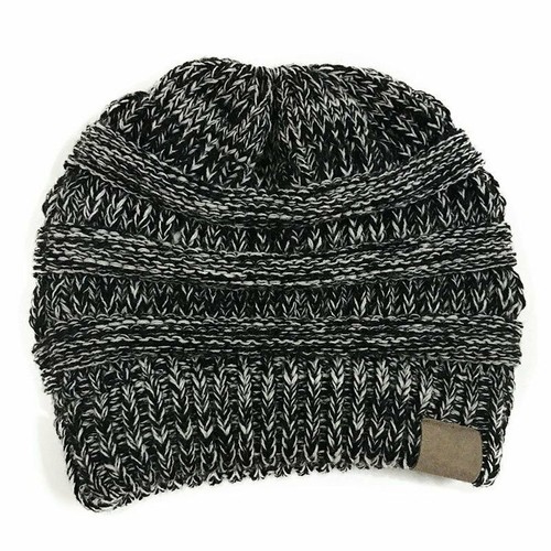 Women Girls Ponytail Beanie Winter Soft Stretch Cable Knit Crochet High Bun Hat - Picture 20 of 22