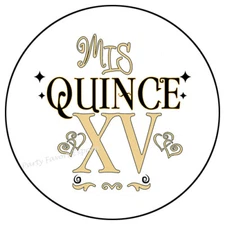 MISS QUINCE QUINCEANARA ENVELOPE SEALS LABELS STICKERS PARTY FAVORS