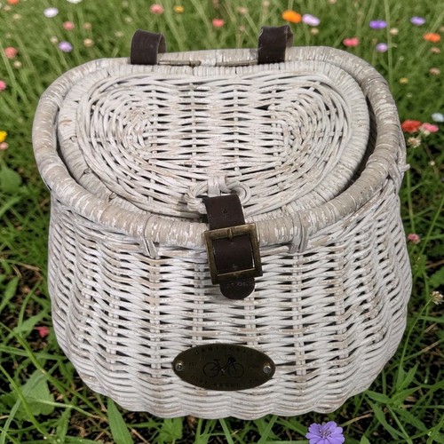 Vtg Nantucket Bicycle Basket Co Classic Cruiser Basket Front Handlebar White 