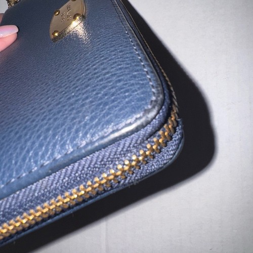 Michael Kors Dark Blue Leather Wristlet - Picture 7 of 16