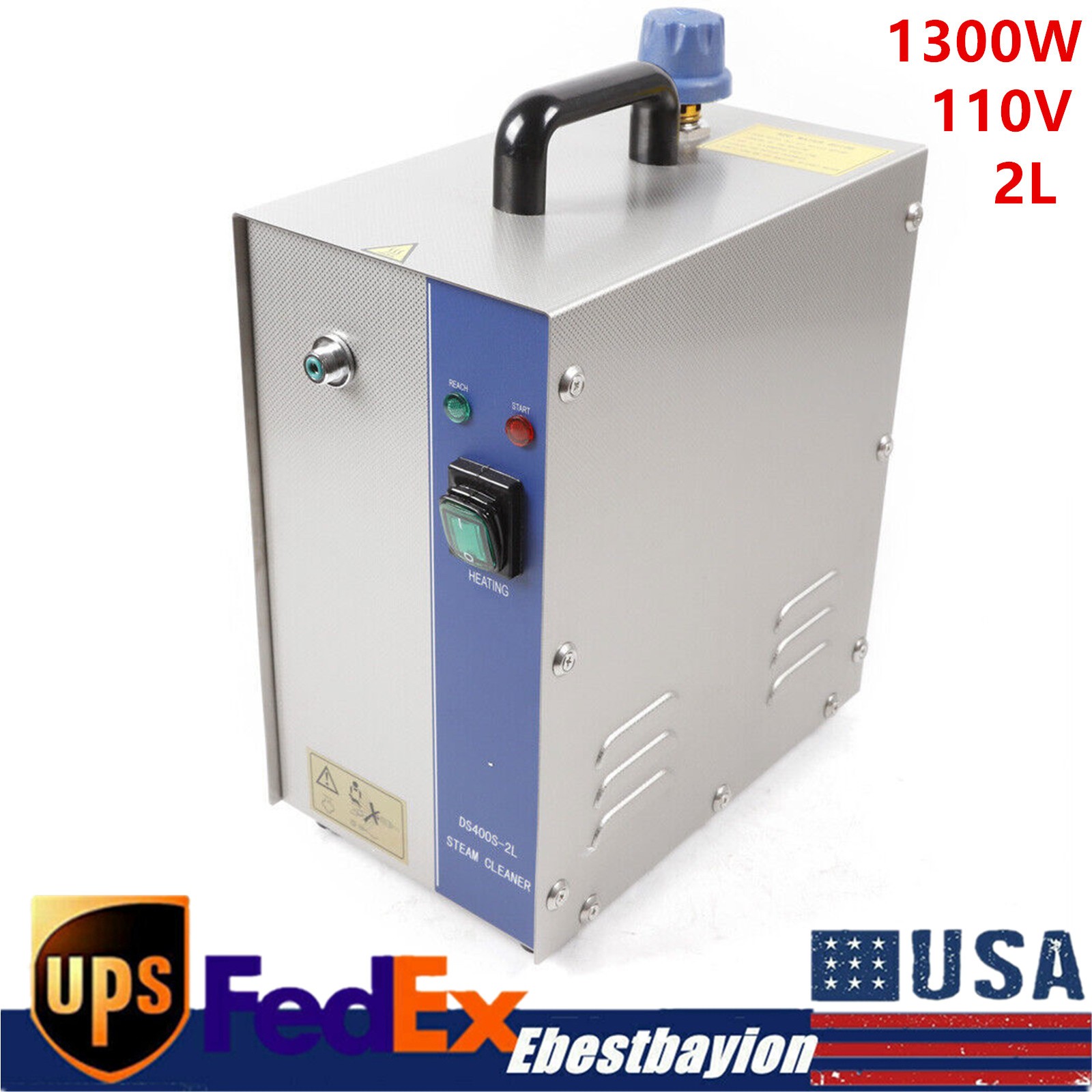 1300W Electric Jewelry Steamer Cleaner for Gold Silver Gems 2L Tank