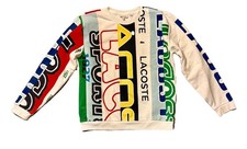 LACOSTE All Over Colorful Print Cotton Sweatshirt Unisex Teen Sz 14