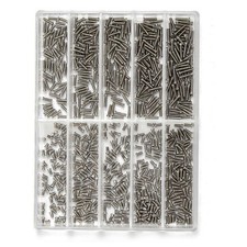 600pcs 1.2mm Assorted Stainless Steel Eyeglass Jewelry Watch Screws Kit 1.6-6mm