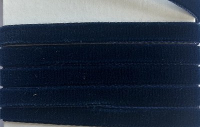 Vintage  3/8  Marine BlueVelvet Ribbon Rayon 5 yards French Made #147 B27