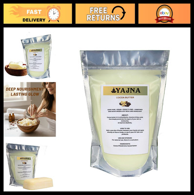 100% Pure Organic Raw Cocoa Butter - Natural Skin Moisturizer for Face, Body & H