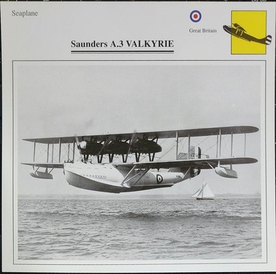 Saunders Sea Plane Picture Original Vintage Aircraft Detail Collector Card   