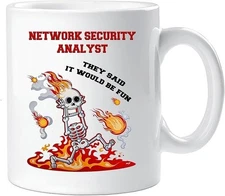 Funny Network Security Analyst Mug – Gift for IT Professionals – 11oz Coffee Cup