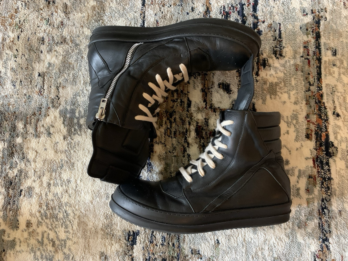 Rick Owens Triple Black Geobasket 44 (fits Like men's 11 Rick Owens Triple Black Geobasket 44 (fits Like men's 11