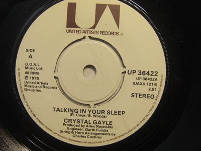 Crystal Gayle   Talking In Your Sleep 1978 7  United Artists UP 26422
