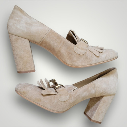 Jonak Suede block heel Shoes Size 41 Closed Toe Academia Business Oxford School - Picture 1 of 7