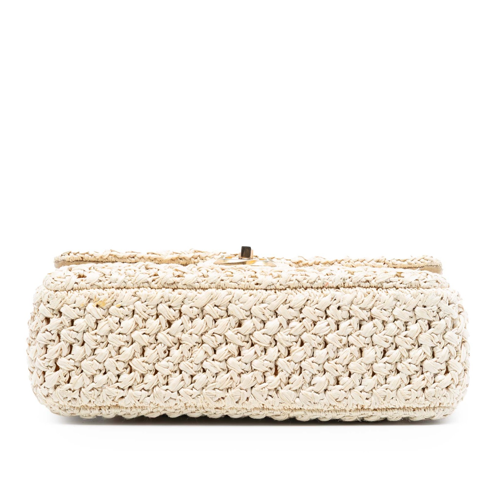 Authenticated Chanel Medium Classic Raffia Croche… - image 3