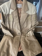 Vintage Leather Embroidered Blazer