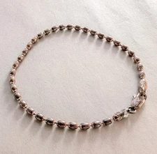 Sterling Silver Rice Bead Bracelet 8 Inch FAS Made In Italy