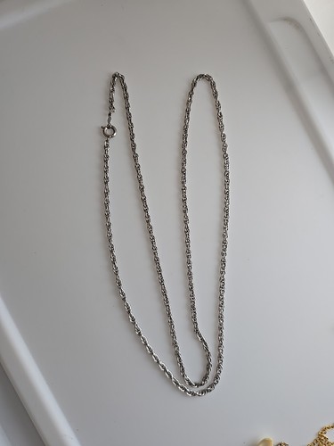 Mid Century Danecraft Sterling Silver 925 Rope 2mm Chain Necklace 24 inches - Picture 3 of 6