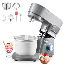 VEVOR Ice Cream Maker, 1.8 Qt. Capacity, 6-Speed Electric Stand Mixer, with LED
