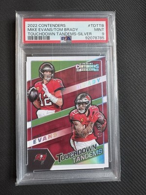 Panini 2022 Contenders Tom Brady Mike Evans Touchdown Tandems Silver 84/99 PSA 9