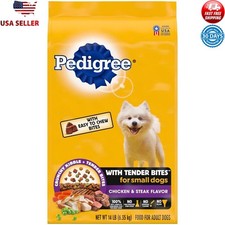 14 lb Small Dog Complete Nutrition Dry Food Chicken & Steak Tender Bites New 1.74 per pound