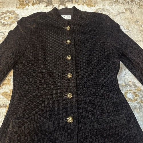 Giacca cappotto blazer ST. JOHN collezione marrone cioccolato Santana maglia bottoni 6 - Foto 2 di 8